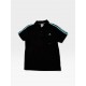 Adidas ClimaLite Polo Shirt Black with Aqua Stripes